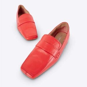Intentionally Blank Leather Red Pinky Loafer - Like New